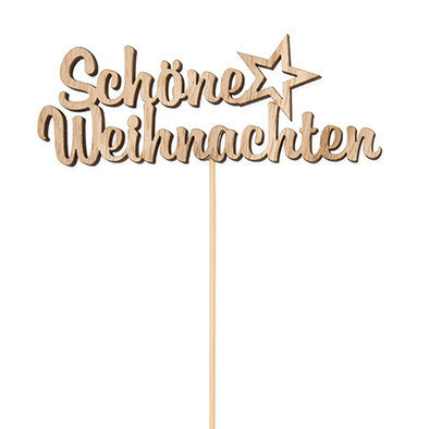 Holz-Stecker &quot;Schöne Weihnachten&quot;