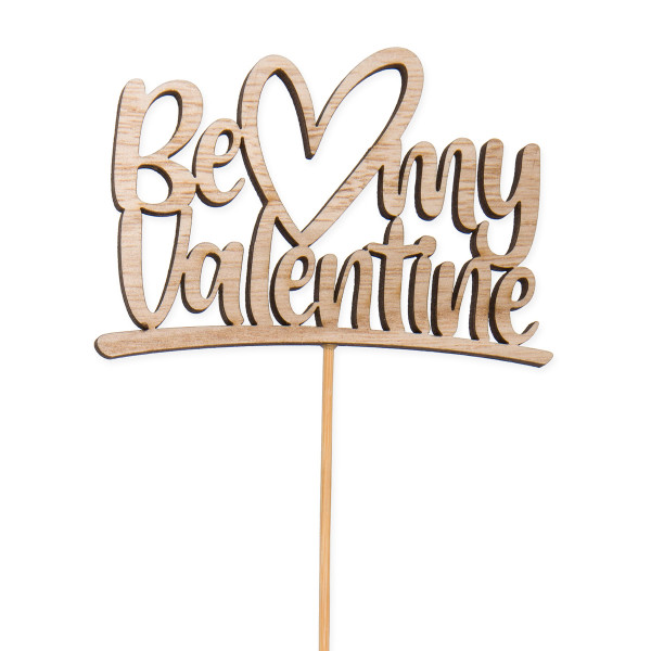 VBF25: Holz-Stecker &quot;Be my Valentine&quot;