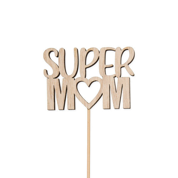 VBF25: Holz-Stecker &quot;SUPER MOM&quot;