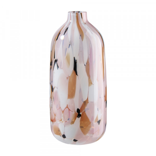 Vorbestellung: (007) Vase,Glas,Flasche,klar,mit schwarz.Dots