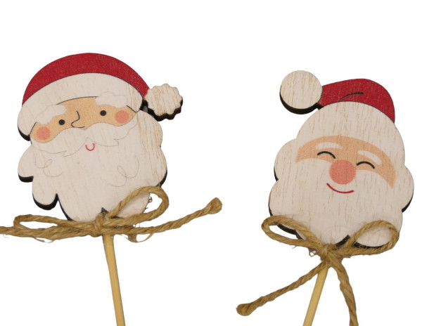 Holz-Santa Stecker 2f sort.