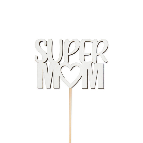 VBF25: Holz-Stecker &quot;SUPER MOM&quot;