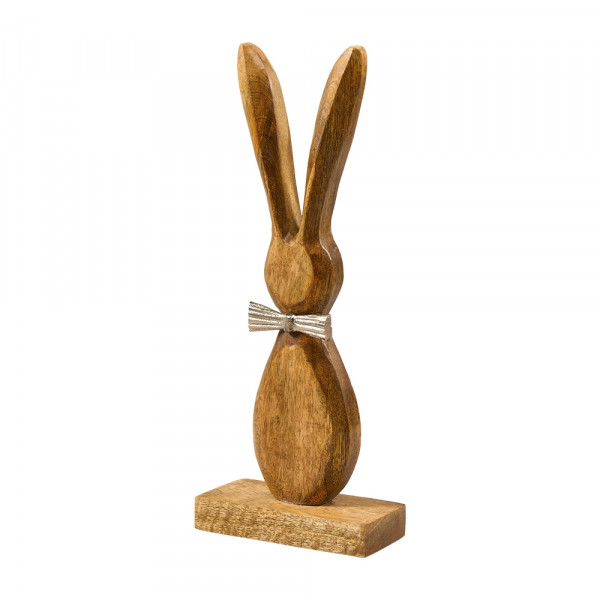 (442) Holz-Hase stehend Aluschleife