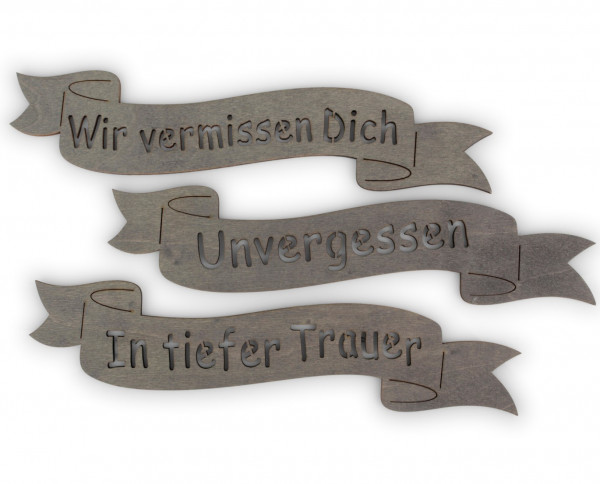 Holz-Schild mit Spruch 3f sort. &quot;Memorial&quot;