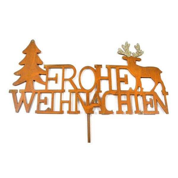Metall Schild Frohe Weihnachten Stecker Deko Natur Natural Collection Hinteregger Webshop