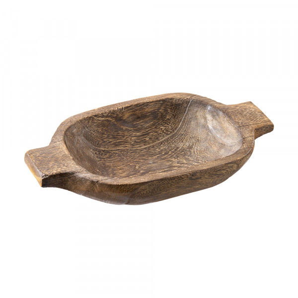 Vorbestellung: (81) Schale flach+oval, Paulownia-Holz