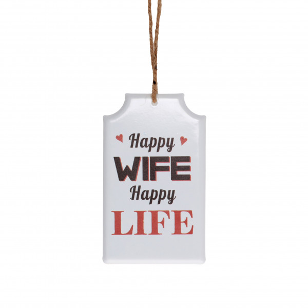 Metall-Schild &#039;Happy WIFE Happy LIFE&#039; zum Hängen