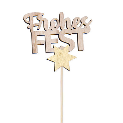 Holz-Stecker &quot;Frohes FEST&quot;