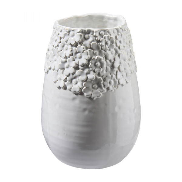 (310) Keramik-Vase mit Blumenrand