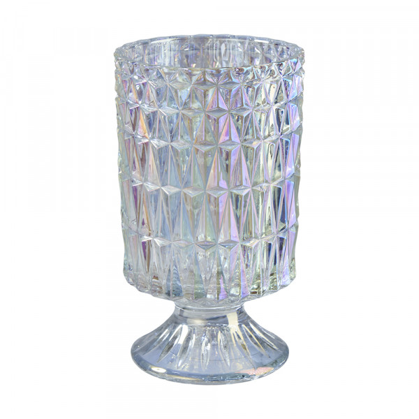 Glas Pokal rund irisierend