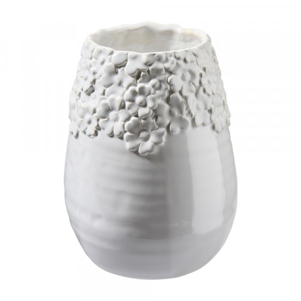 (309) Keramik-Vase mit Blumenrand