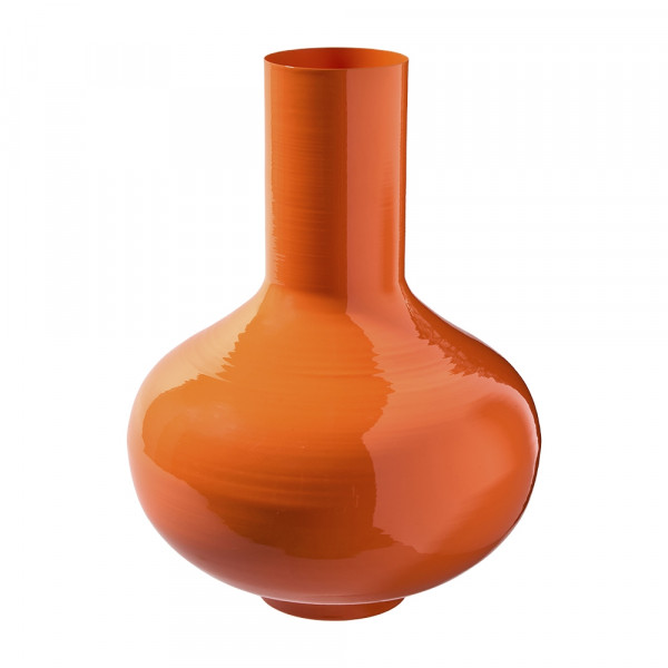 (053) Vase Metall oben eng orange