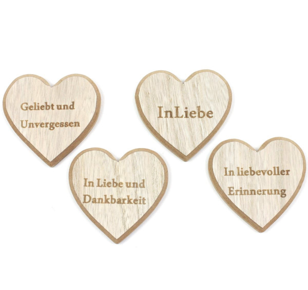 Holz-Herz Trave Streu &quot;Liebe&quot; 4fach